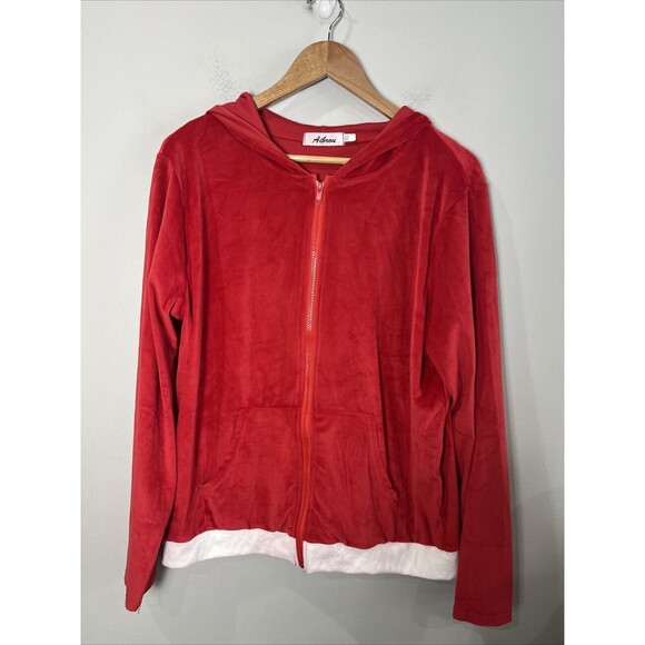 About Red Santa Zip Up Sweatshirt Size XL - Picture 1 of 3